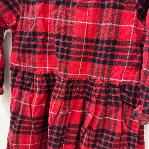 Hanna Andersson Red Festive Plaid Flannel Dress - Picture 4 of 9